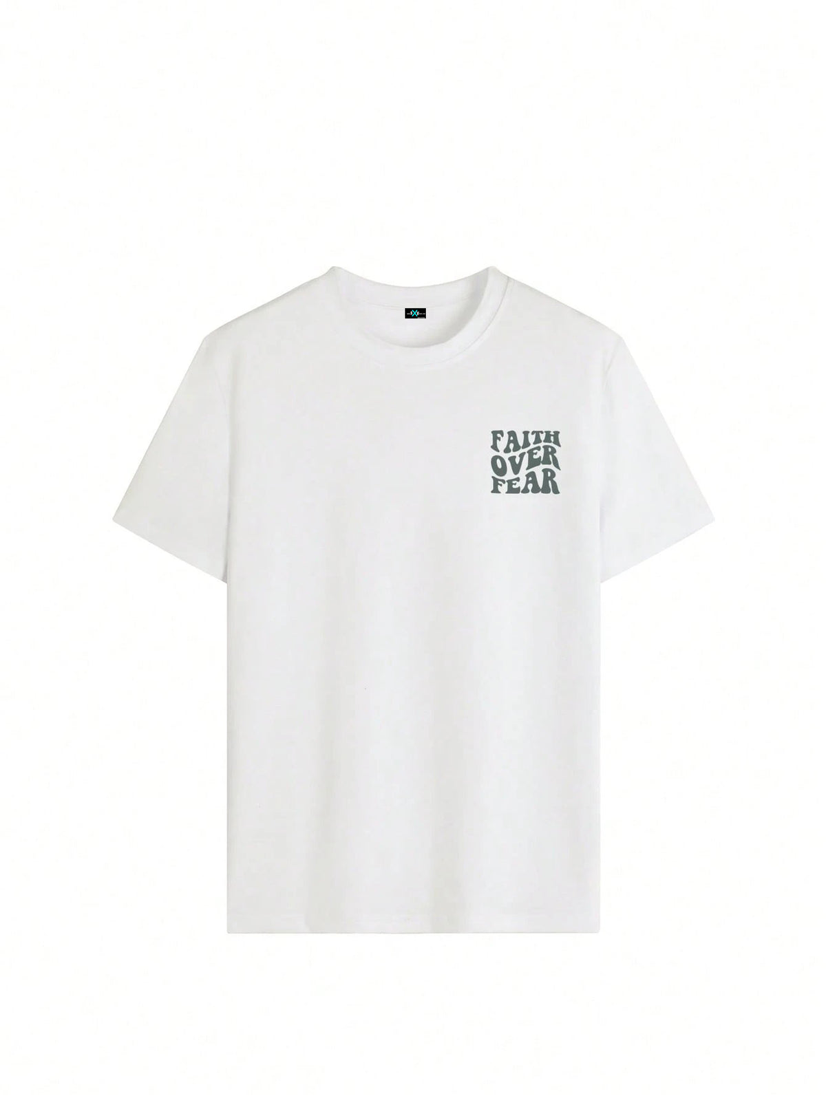 SXV Women's Belief Overcomes Fear Letter Print Casual Round Neck Short Sleeve T-Shirt
