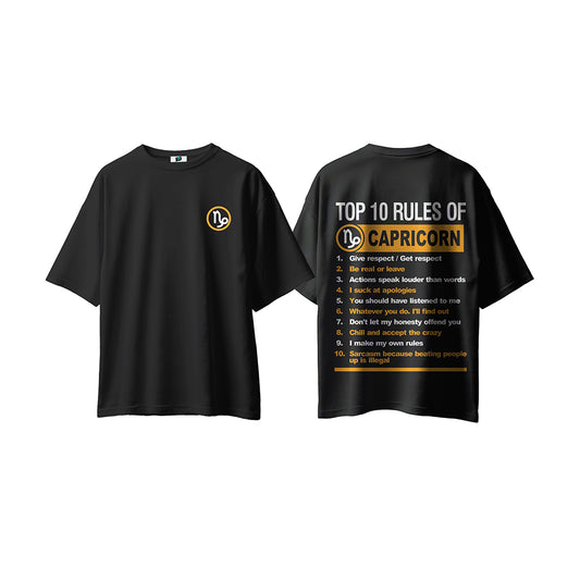 SXV 'CAPRICORN’ Printed Cool Aesthetic Oversized Baggy T-shirt