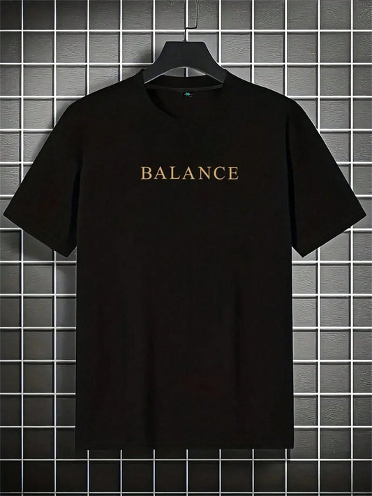 SXV Balance printed Loose Fit Short Sleeve T-Shirt, Fashionable For Outdoor Wear In Summer