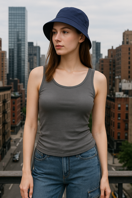 SXV Cotton Tank Top, Scoop Neck, Sleeveless Fitted Casual Summer Top