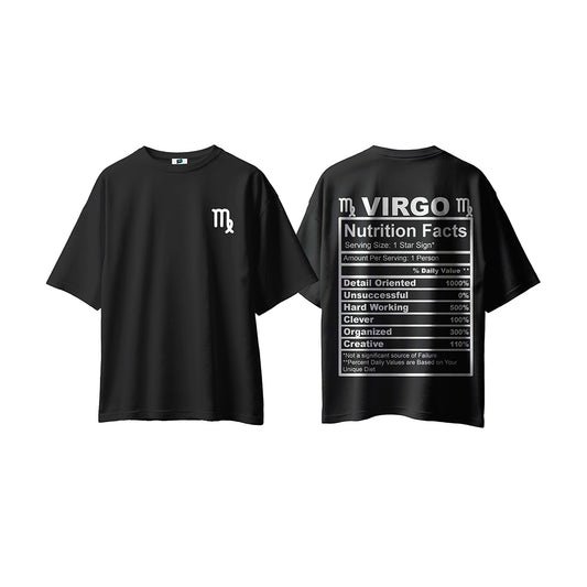 SXV 'VIRGO’ Printed Cool Aesthetic Oversized Baggy T-shirt