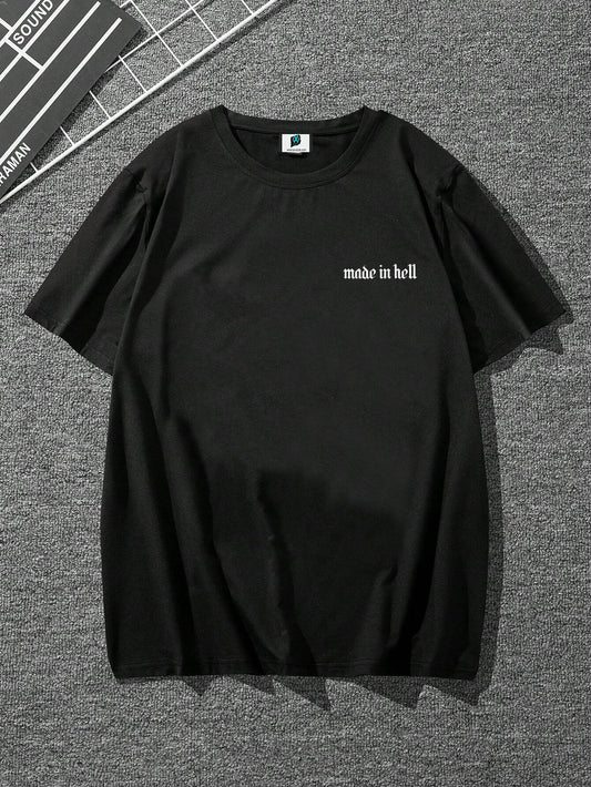 SXV Letter Graphic Lounge made in hell t-shirt