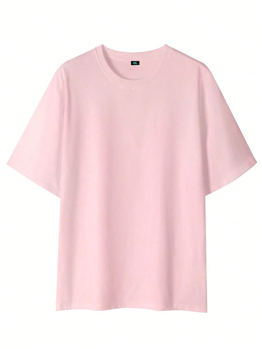 SXV No Risk No Story Casual Fashionable Street Slogan Print Dropped Shoulder Loose Breathable Short Sleeve T-Shirt