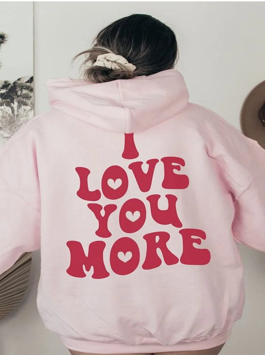 SXV 'I love u more’ Printed Cool Aesthetic Sweatshirt Hoodie