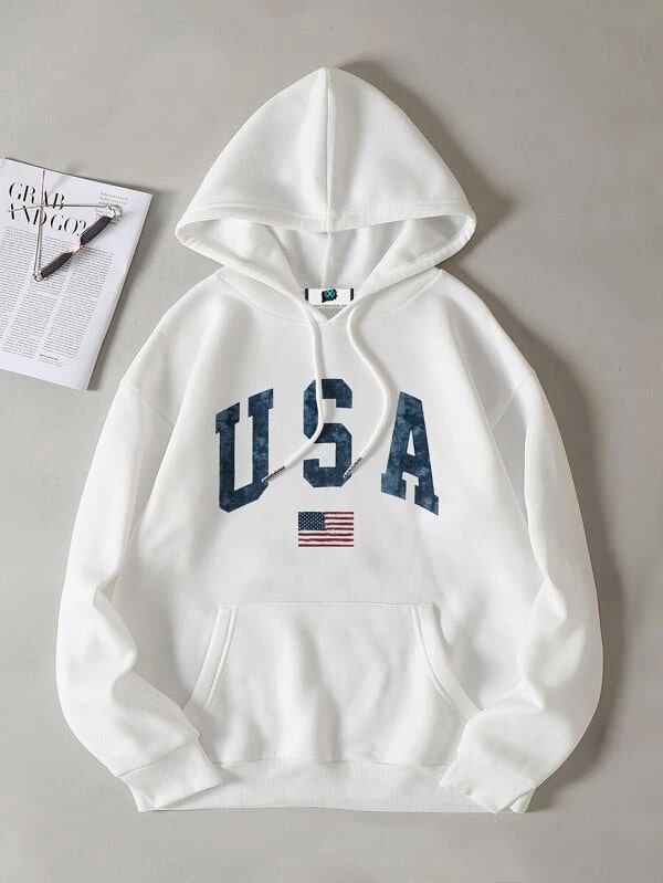 SXV 'USA’ Printed Cool Aesthetic Sweatshirt Hoodie