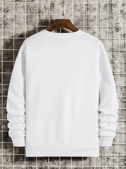 SXV Solid Round Neck Plain Drop Shoulder Oversized Sweatshirt