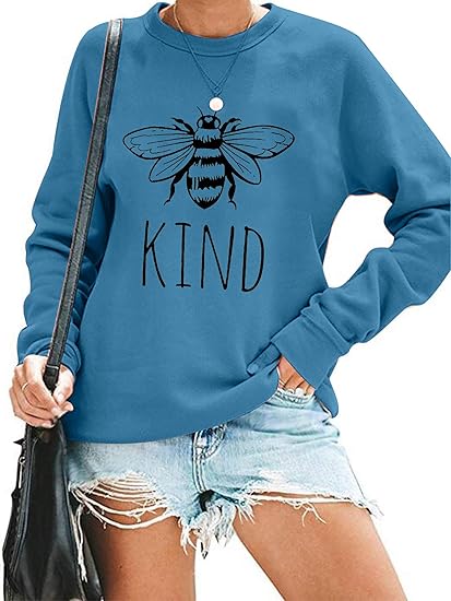 SXV 'KIND’ Printed Cool Aesthetic Drop Shoulder Oversized Baggy Sweatshirt