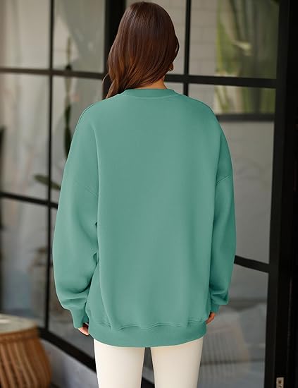 SXV Oversized Sweatshirt for Women Crewneck Long Sleeve Casual Fleece Tops Graphic Hoodies Pullover Sweater