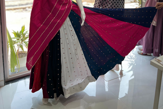 SXV multicolour mirror work cotton chaniya choli for festive season (limited edition)fully stitched