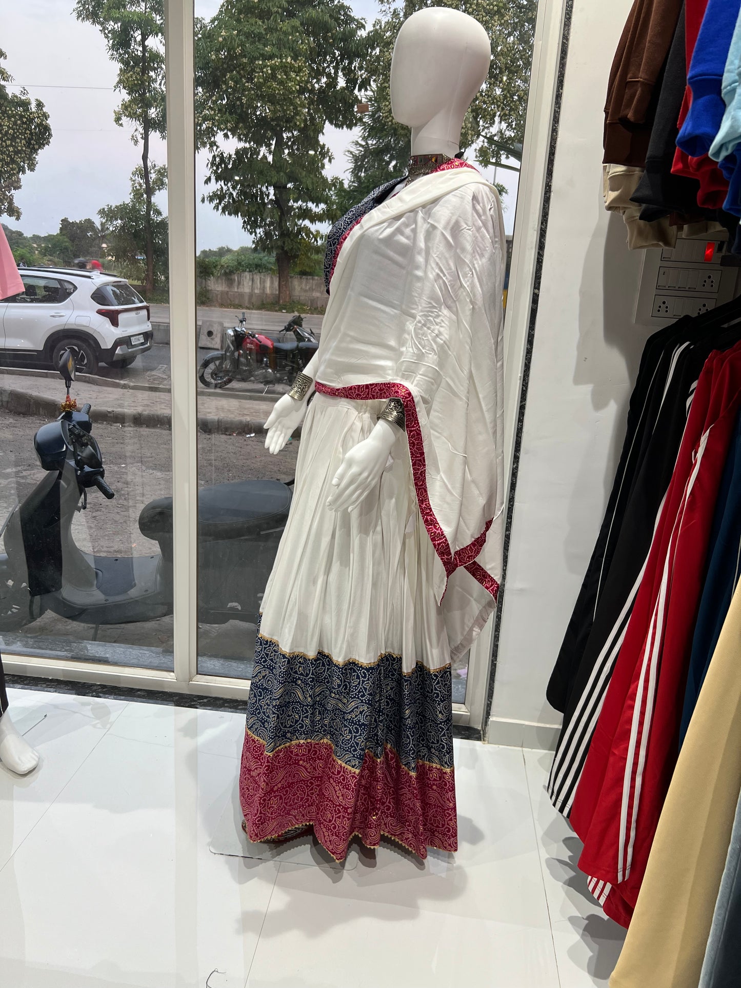 SXV white and pink cotton chaniya choli for festive season (limited edition)