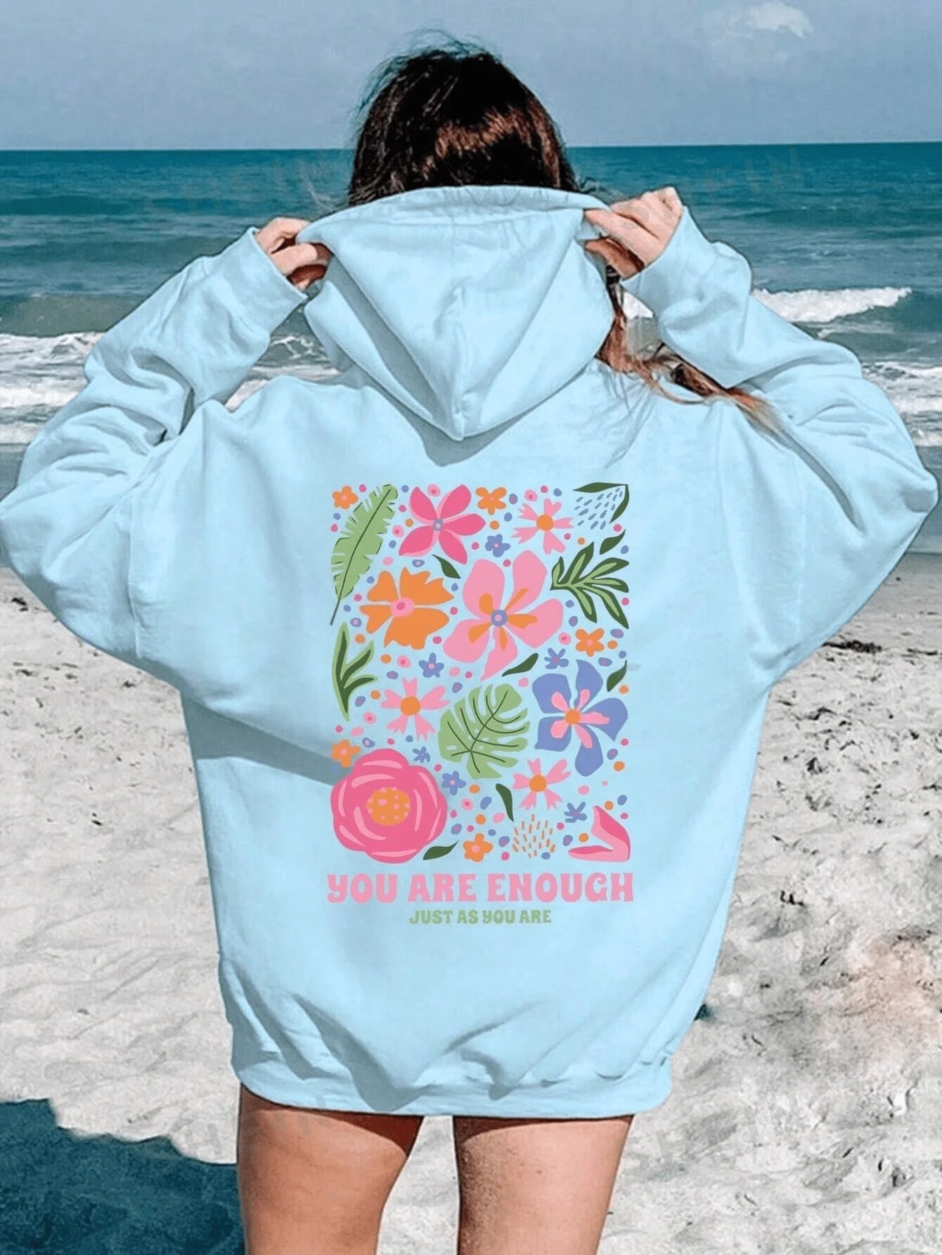 Oversized Hoodie Light Blue Designer Sweatshirt Gildan 18500 Light