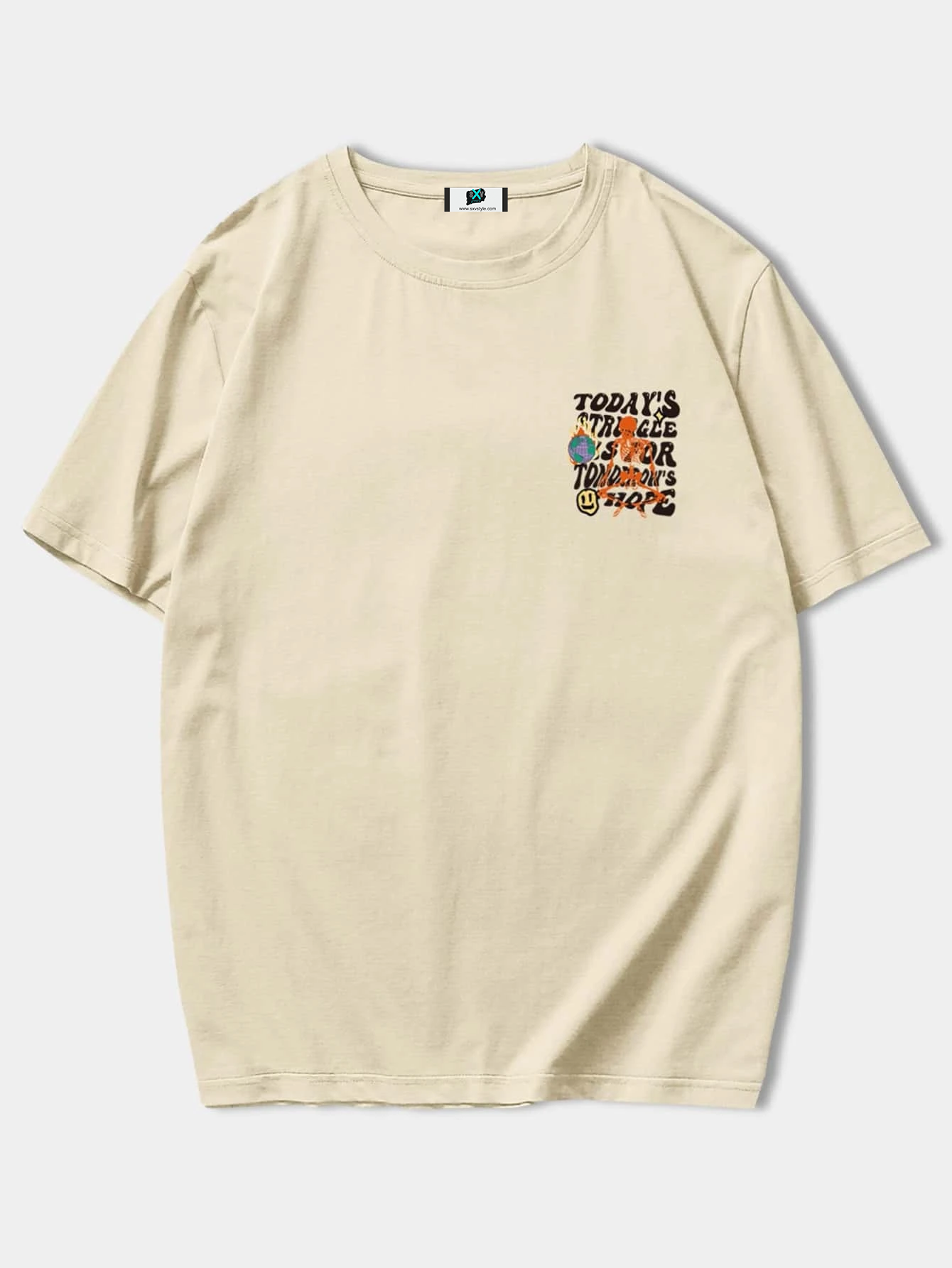 SXV 'TODAY STRONGE’ Printed Cool Aesthetic Oversized Baggy T-shirt