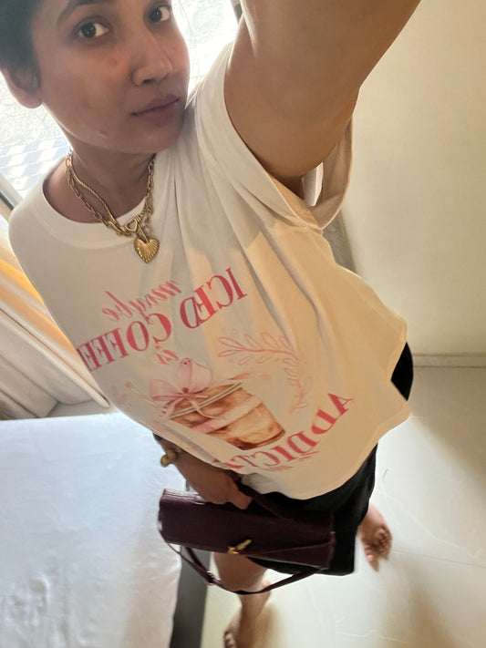 Iced Coffee Addicted Baggy T-shirt 180gsm 100% cotton