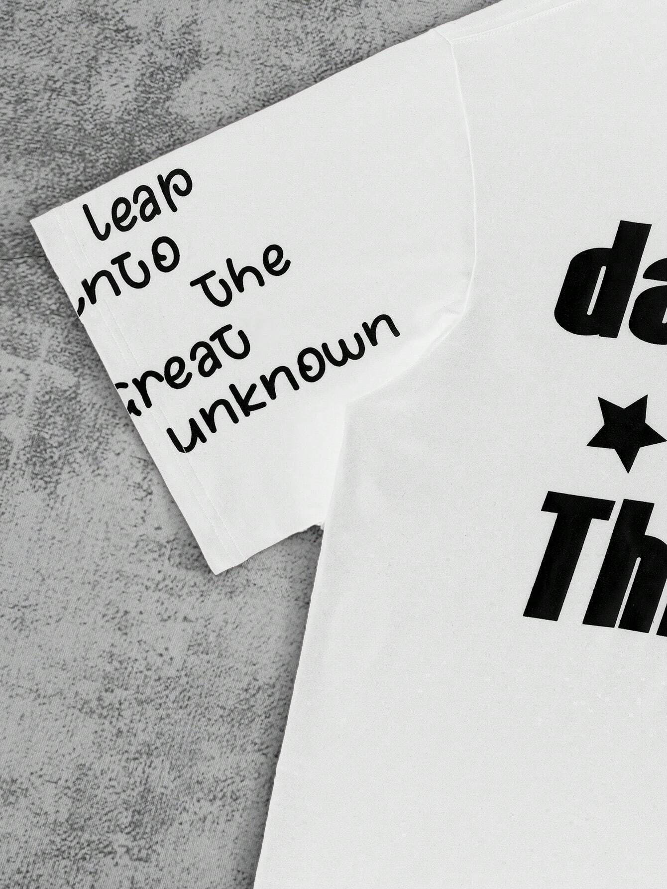 SXV 'DARE MIGHTY THINGS’ Printed Cool Aesthetic Oversized Baggy T-shirt