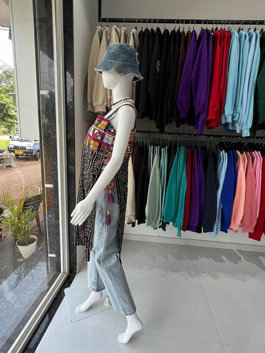 Navratri embroidery women’s side high cut strings kurti