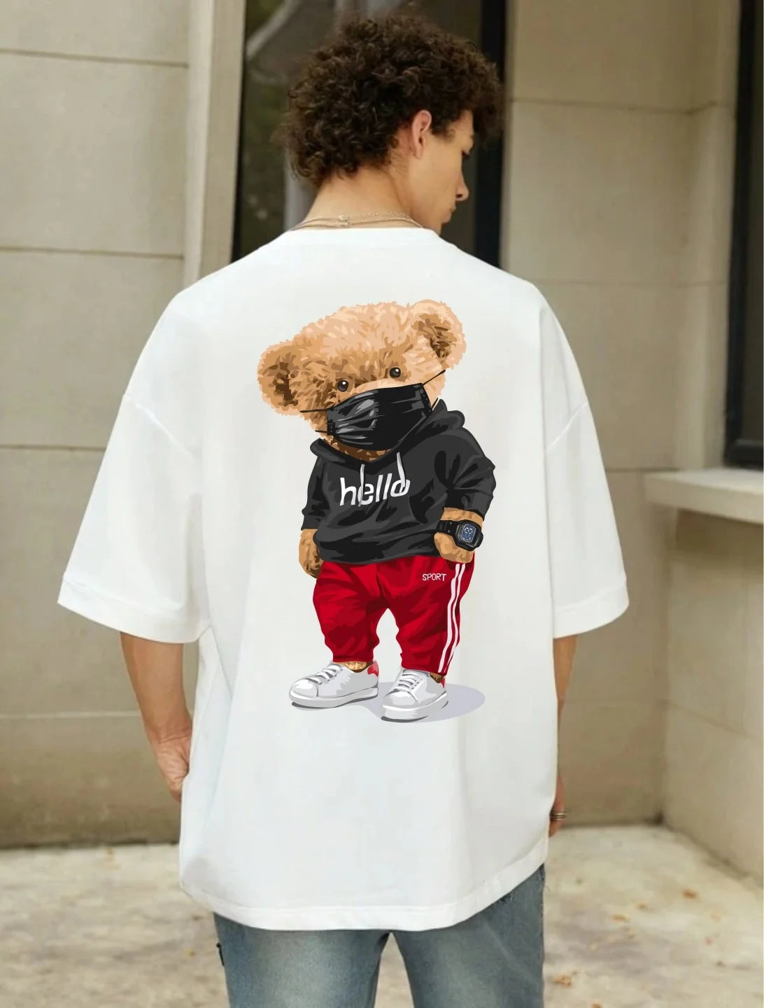 T shirt with teddy bear deals