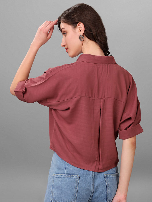 SXV Duskypink Casual Crop shirt