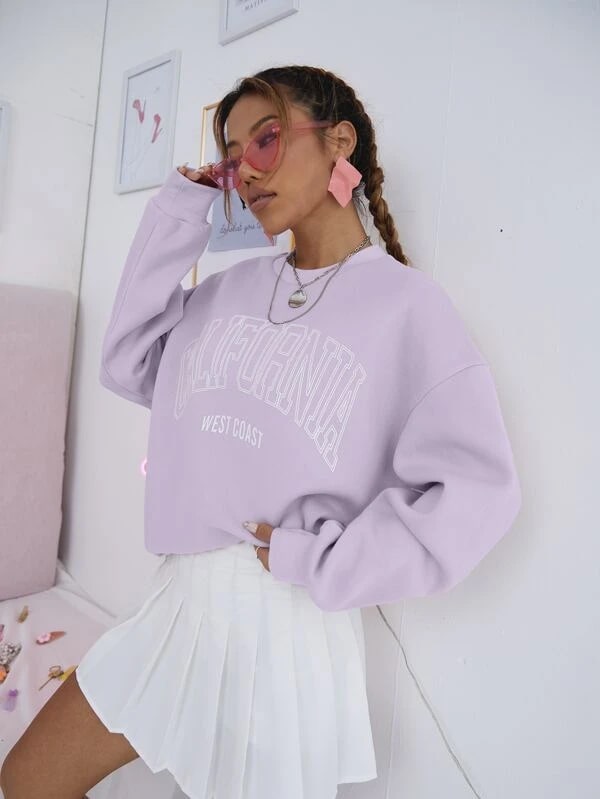 SXV 'CALIFORNIA WEST COAST’ Printed Cool Aesthetic Drop Shoulder Oversized Sweatshirt