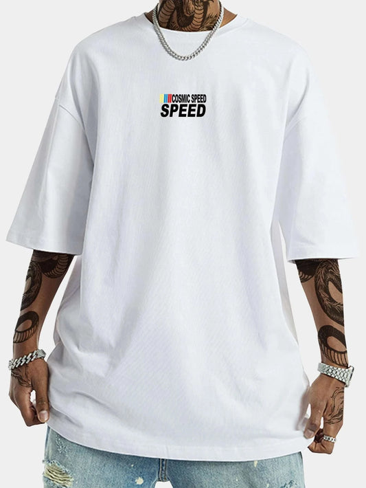 SXV 'Achievement Cosmic Speed’ Printed Cool Aesthetic Oversized T-shirt