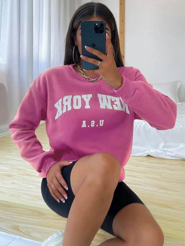 SXV 'NEW YORK U.S.A’ Printed Cool Aesthetic Sweatshirt