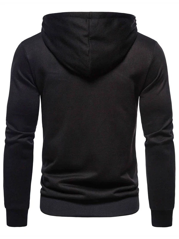 SXV Plain Solid Black-zipper Cool Aesthetic Hoodie