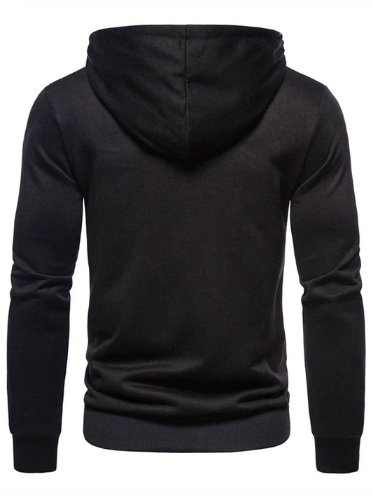 SXV Plain Solid Black-zipper Cool Aesthetic Hoodie