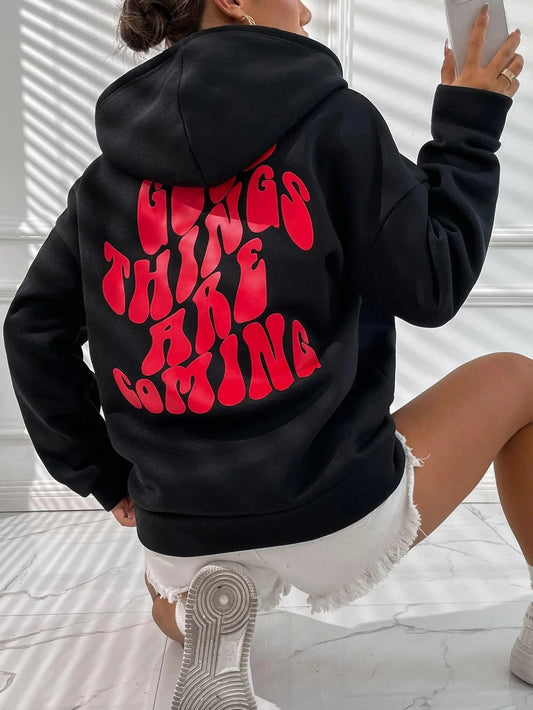 SXV 'Good Things Are Coming’ Printed Cool Aesthetic Sweatshirt Hoodie
