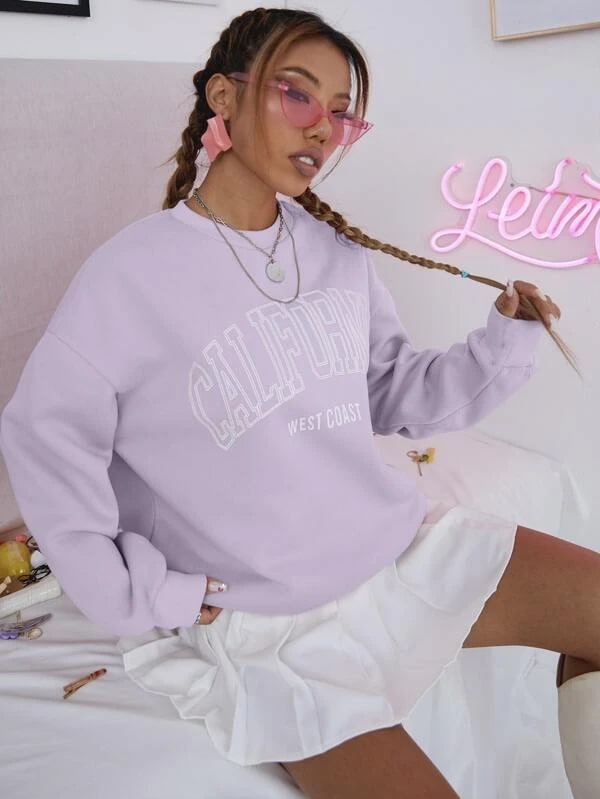 SXV 'CALIFORNIA WEST COAST’ Printed Cool Aesthetic Drop Shoulder Oversized Sweatshirt