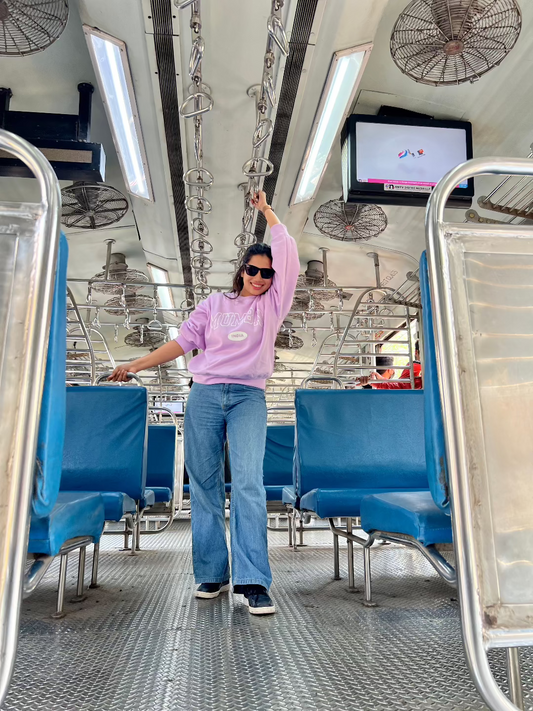 SXV 'Mumbai INDIA’ Printed Cool Aesthetic Drop Shoulder Oversized Sweatshirt