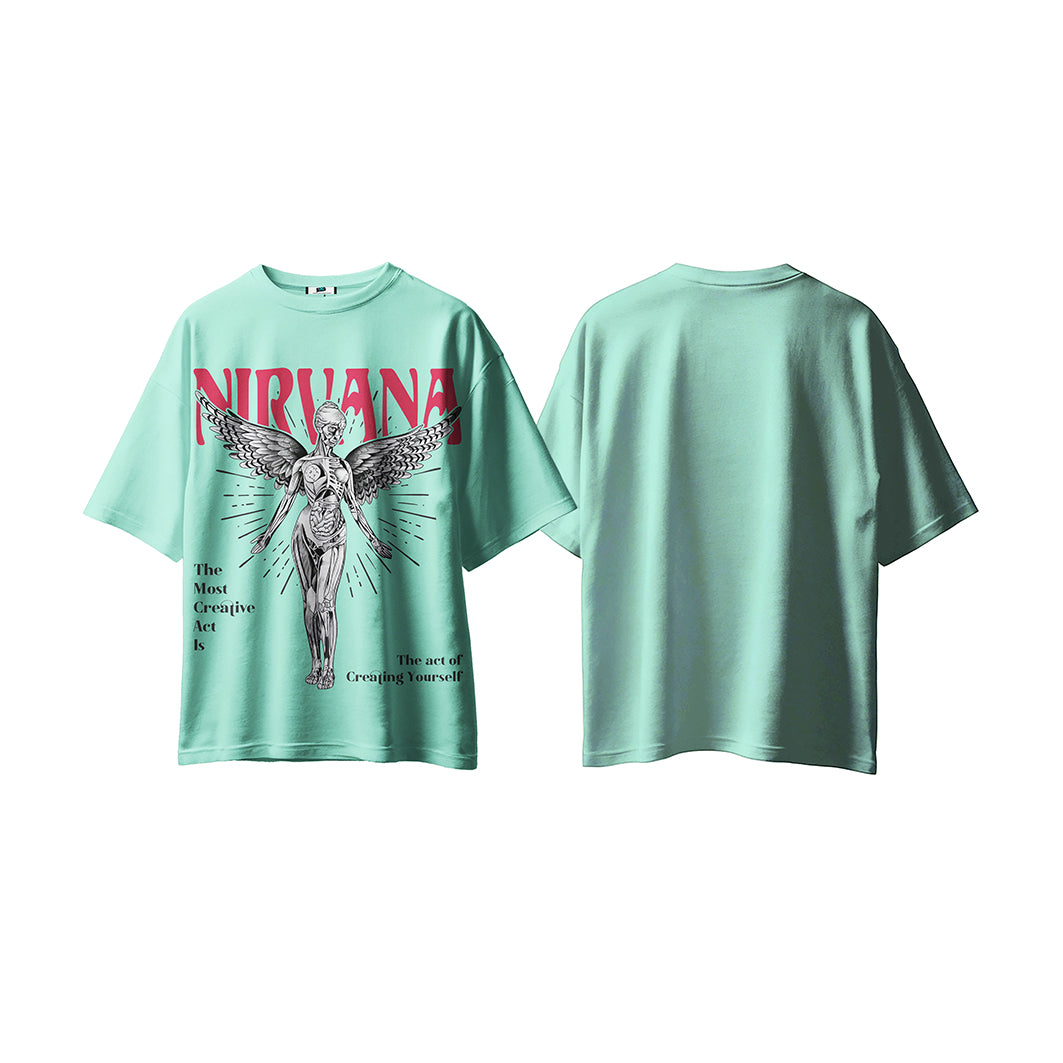 SXV  'NIRVANA’ Printed Cool Aesthetic Oversized Baggy T-shirt