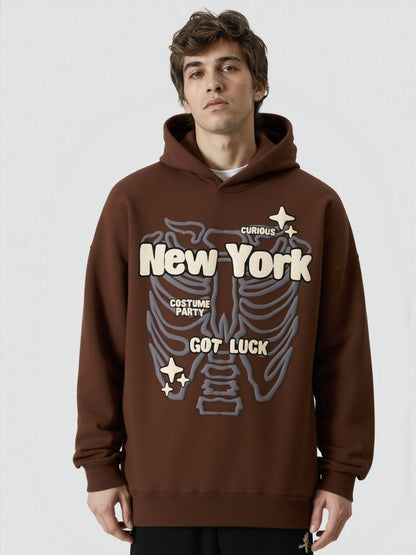 SXV LUXE Premium Quality 3D Printed Brown Hoodie (100% cotton 450 gsm fleece inside)