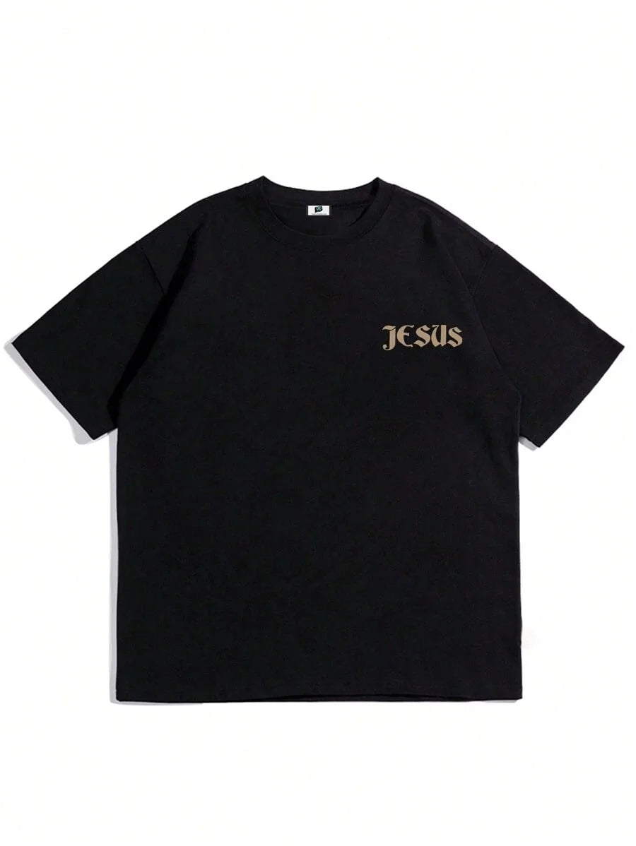 SXV  'Jesus jesus jesus’ Printed Cool Aesthetic Oversized Baggy T-shirt