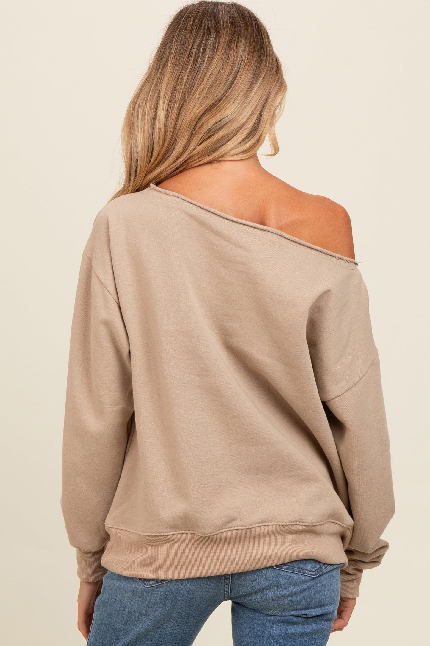 SXV solid off shoulder beige