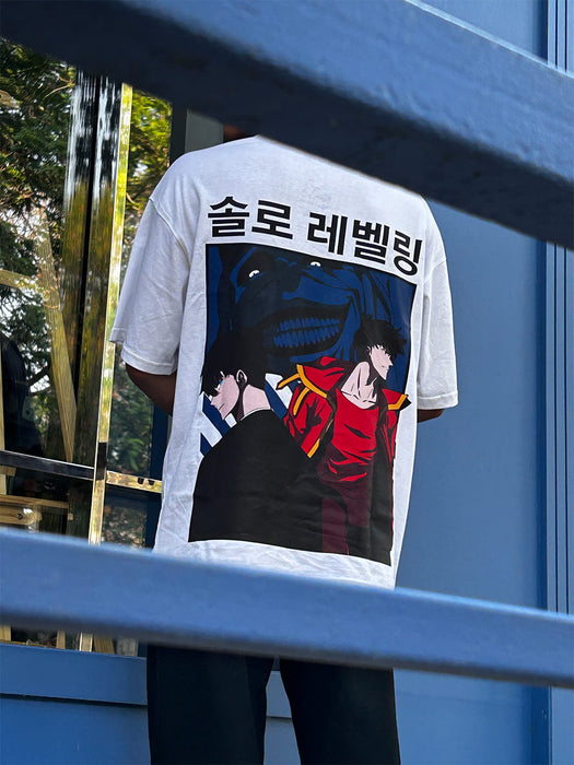 SXV  'Solo Leveling Anime ’ Printed Cool Aesthetic Oversized Baggy T-shirt