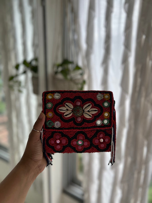 SXV Mirror Work Kutchi Embroidery Bag / shoulderbag/ slingbag /boho bag(Multicolour)