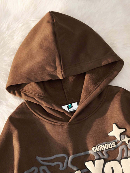 SXV LUXE Premium Quality 3D Printed Brown Hoodie