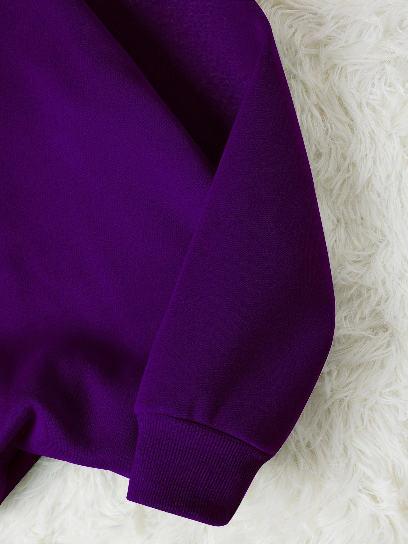 SXV Letter & Floral Print Thermal Pullover