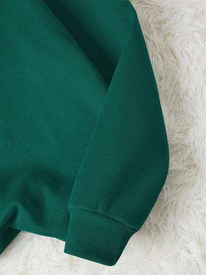 SXV Letter Graphic Thermal Lined Sweatshirt Pullover Fall Outfit