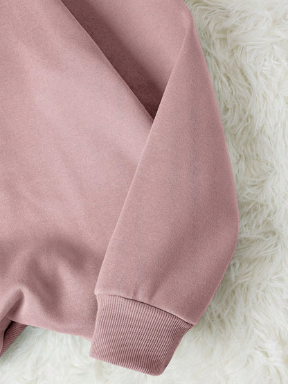 SXV Letter Graphic Thermal Lined Sweatshirt Pullover Fall Outfit