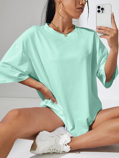 SXV Solid Drop Shoulder Oversized Tee