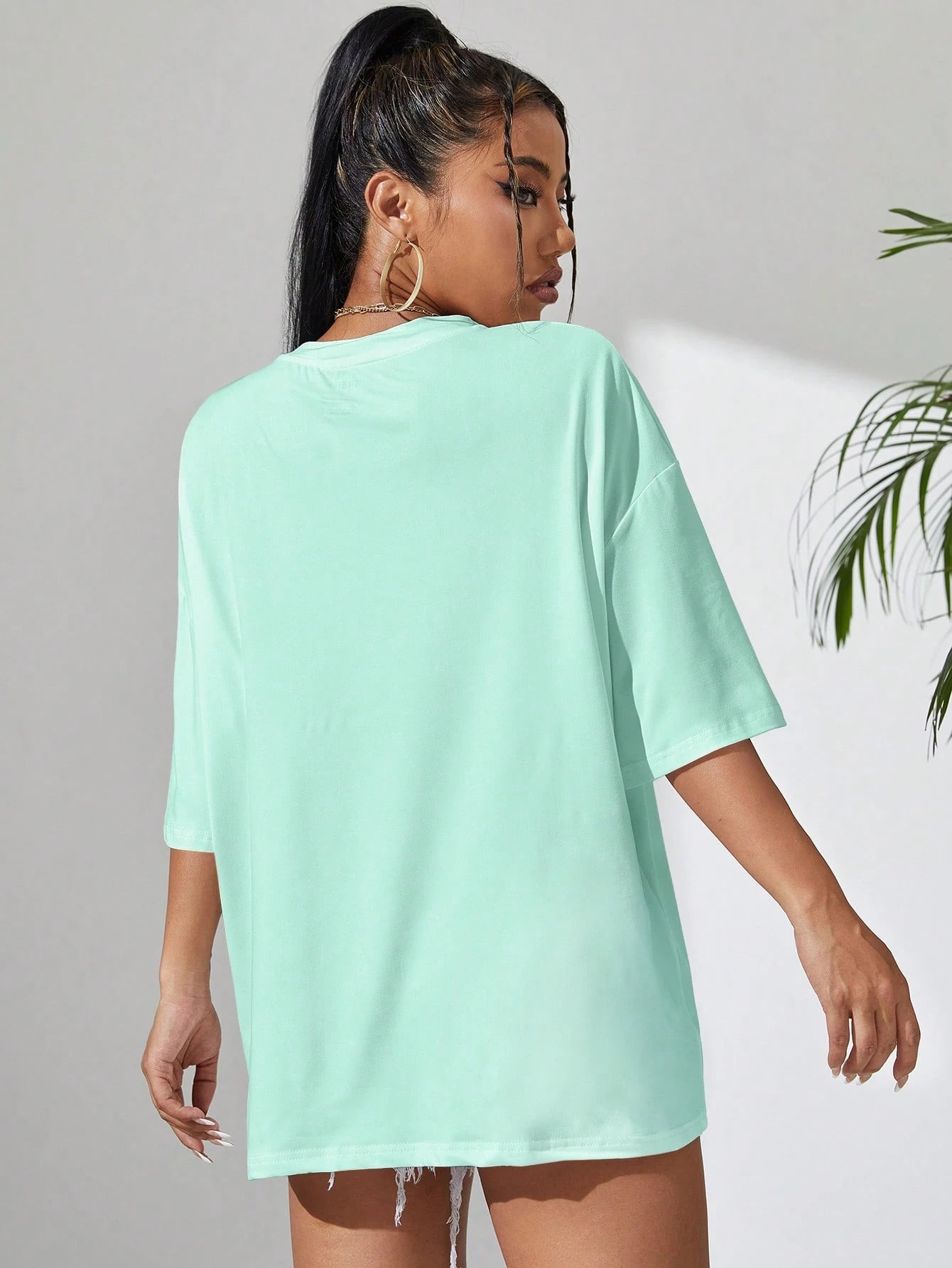 SXV Solid Drop Shoulder Oversized Tee