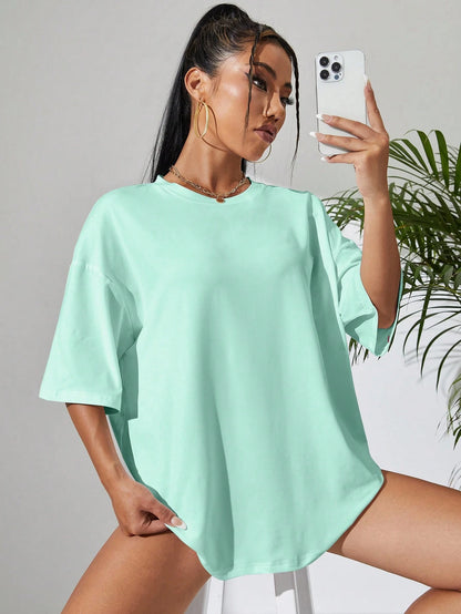 SXV Solid Drop Shoulder Oversized Tee