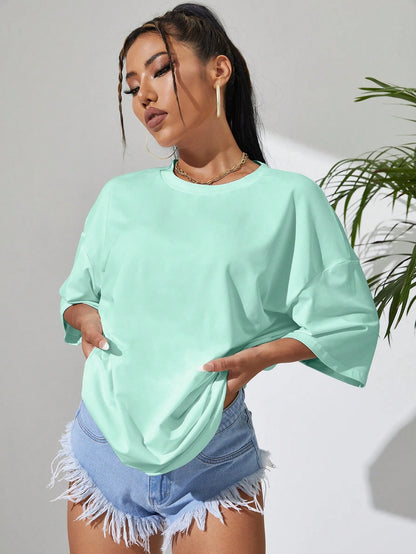 SXV Solid Drop Shoulder Oversized Tee