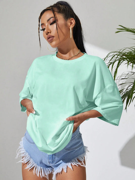 SXV Solid Drop Shoulder Oversized Tee