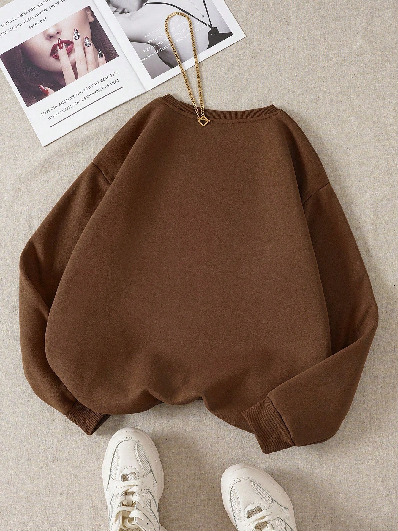 SXV Cicago Letter Graphic Thermal Lined Sweatshirt,Long Sleeve Tops Fall Cloth For Women