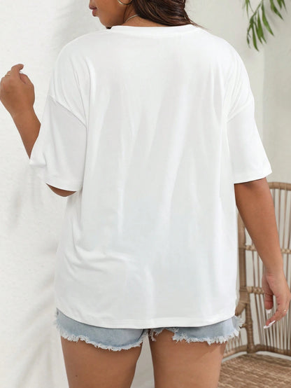 SXV Sun & Moon Print Drop Shoulder Tee Graphic