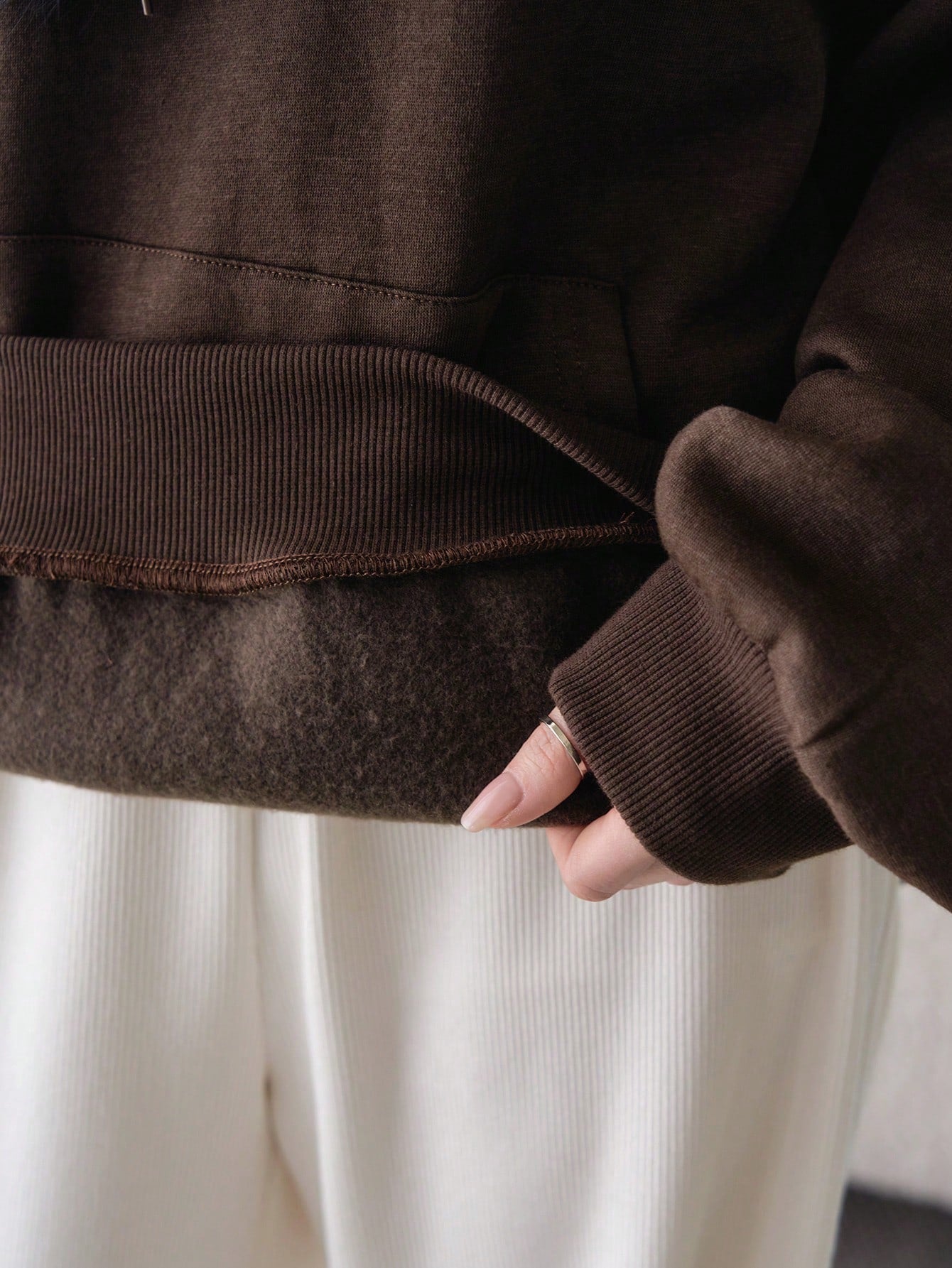 SXV Big Pocket Drop Shoulder Drawstring Hoodie,Long Sleeve Tops Old Money Style,Fall Women Clothes Sweatshirt