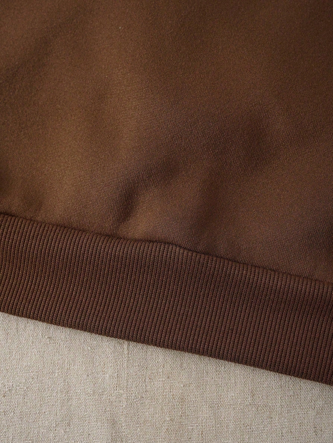 SXV Letter & Floral Print Thermal Pullover