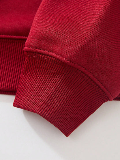 SXV Christmas Slogan Graphic Thermal Lined Sweatshirt Pullover Fall Outfit