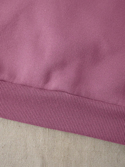 SXV Casual Round Neck Long Sleeve Letter Print Minimalist Sweatshirt, Everyday Wear